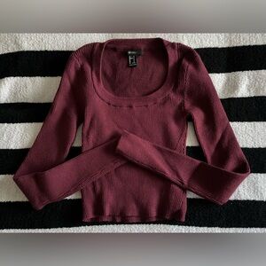 crop rib-knit sweater top